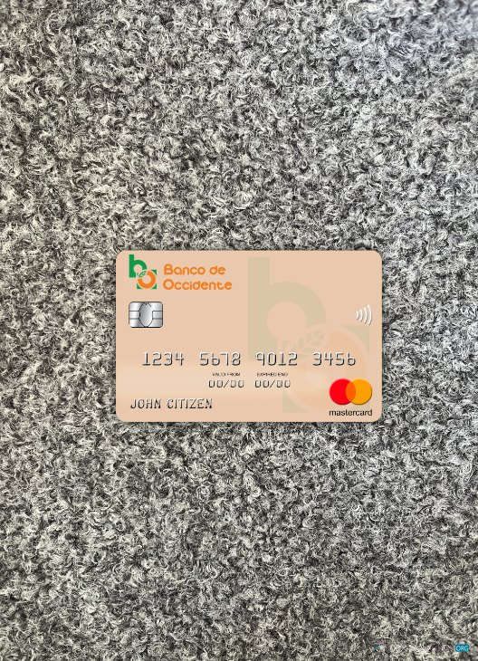 Download Honduras Banco de Occidente mastercard photolook front Photoshop template